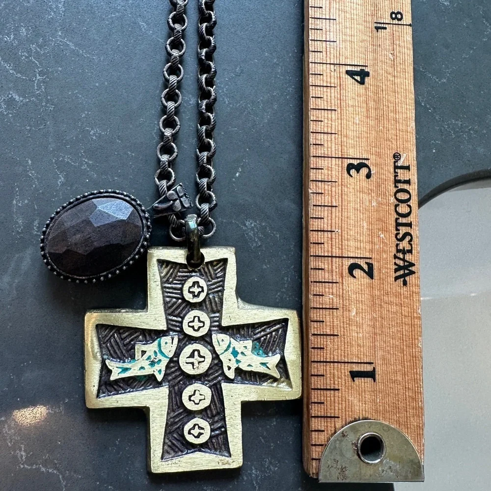 Vintage chunky Cross Pendant Necklace